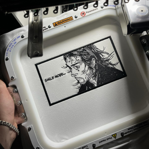 Vagabond Smile More Embroidery Design stitched by a customer