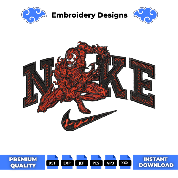 Venom Red Embroidery Design