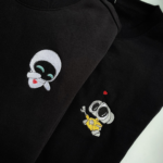 Wall E and EVA Embroidery Design stitched by a customer