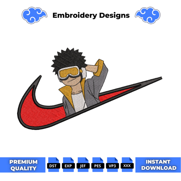 Young Obito Swoosh Embroidery Design
