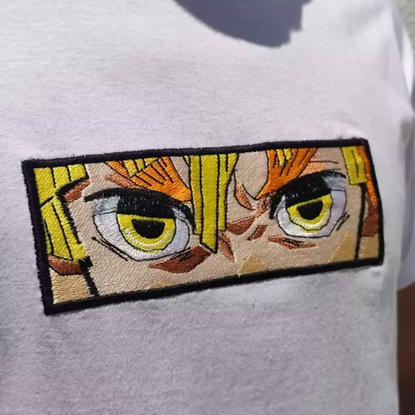 Zenitsu Eyes Embroidery Design stitched by a customer