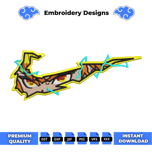 Zenitsu Eyes Swoosh Embroidery Design