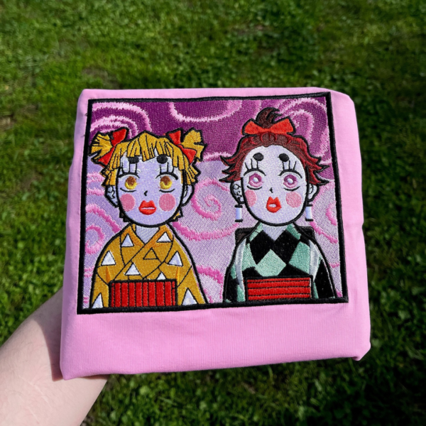 Zenitsu Tanjiro Makeup Embroidery Design stitched by a customer
