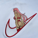 Zero Two Embroidery Design stitched by a customer