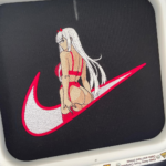 Zero Two Embroidery Design stitched by a customer