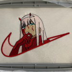 Zero Two Swoosh Anime Embroidery Design stitched by a customer