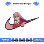 Zero Two Swoosh Embroidery Design