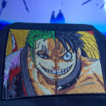 Zoro and Luffy Boxed Embroidery Design stitched by a customer