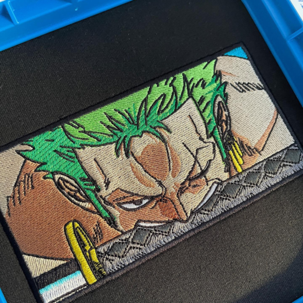 Zoro Roronoa Boxed Embroidery Design stitched by a customer