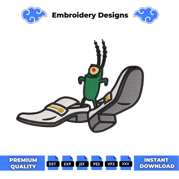 Plankton Shoes Embroidery Design