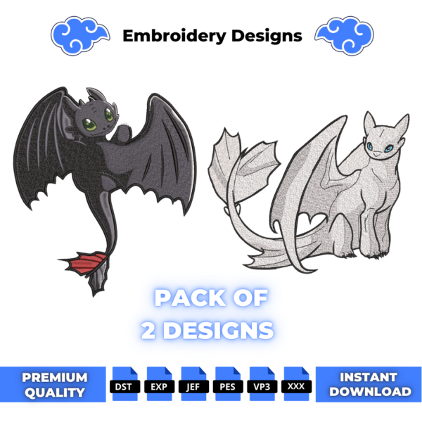 Bundle Dragons Night and Light Embroidery Designs