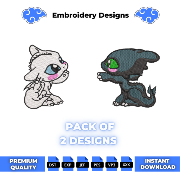 Bundle Dragons Toothless Embroidery Designs