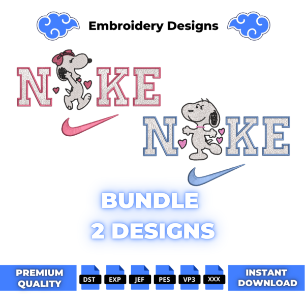 Bundle Mr Snoopy and Ms Snoopy Embroidery Designs
