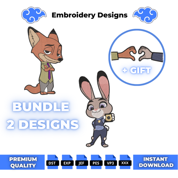 Bundle Nick and Judy Embroidery Designs