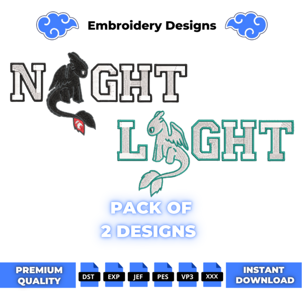 Bundle Night and Light Embroidery Designs