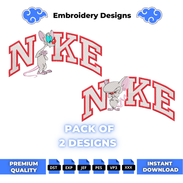 Bundle Pinky and the Brain Swoosh Embroidery Designs