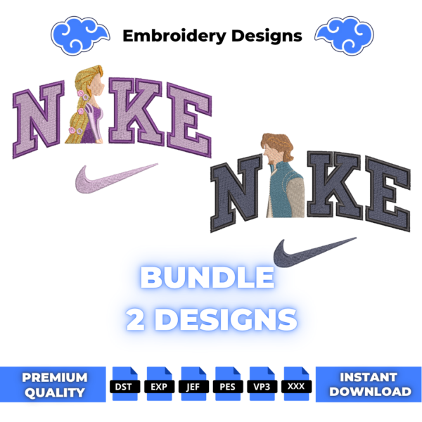 Bundle Rapunzel and Flynn Embroidery Designs