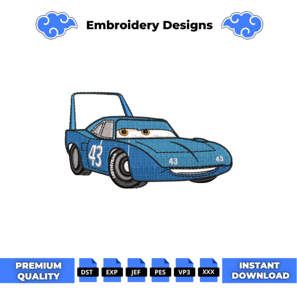 Cars The King Embroidery Design