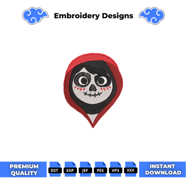 Coco Face Embroidery Design