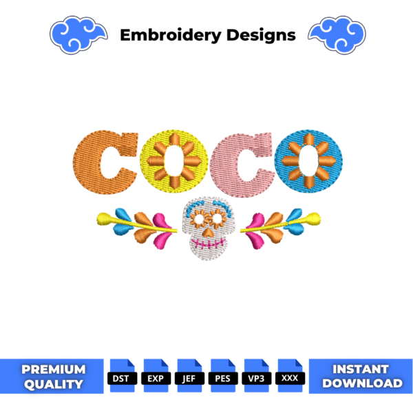 Coco Logo Embroidery Design