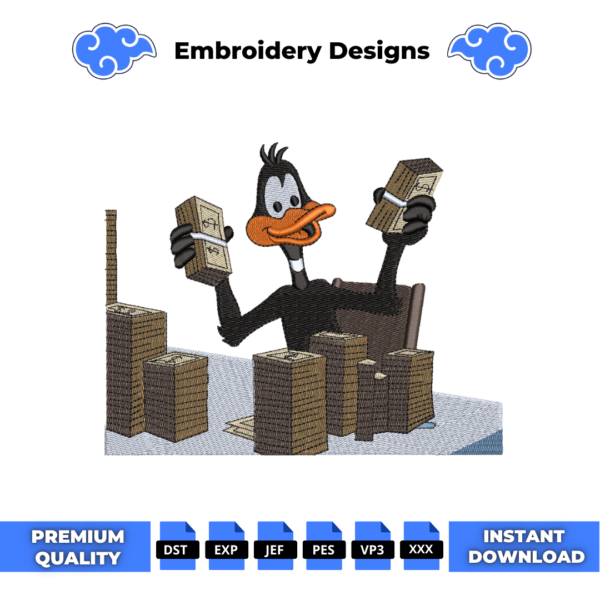 Daffy Duck Dollar Embroidery Design
