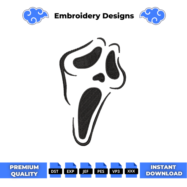 Ghostface Embroidery Design