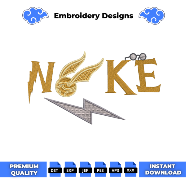 Golden Snitch Swoosh Embroidery Design
