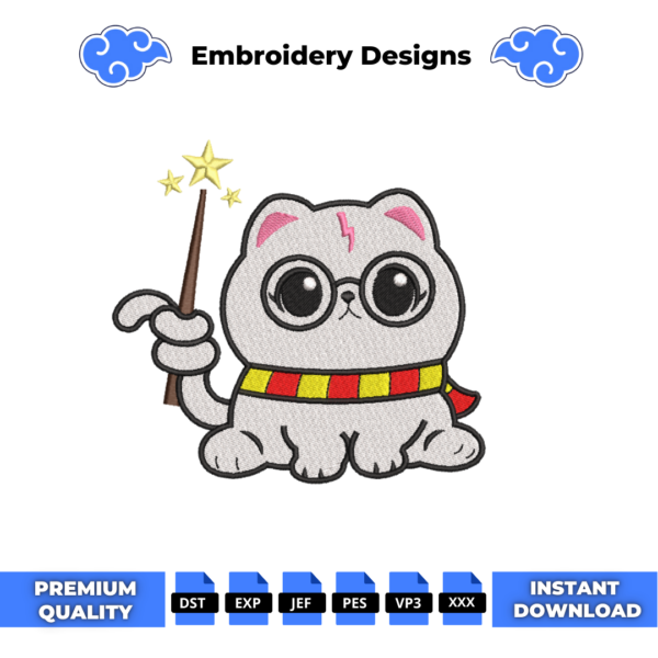 Harry Potter Cat Embroidery Design