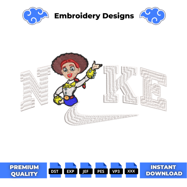 Jessie Swoosh Embroidery Design