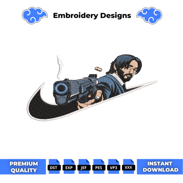 John Wick Embroidery Design