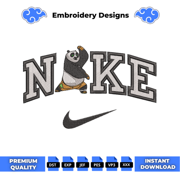 Kung Fu Panda Swoosh Embroidery Design