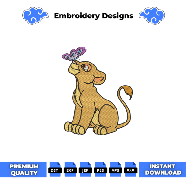 Nala Butterfly Embroidery Design