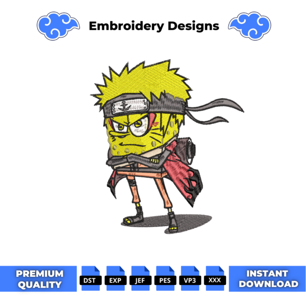 Naruto Spongebob Embroidery Design