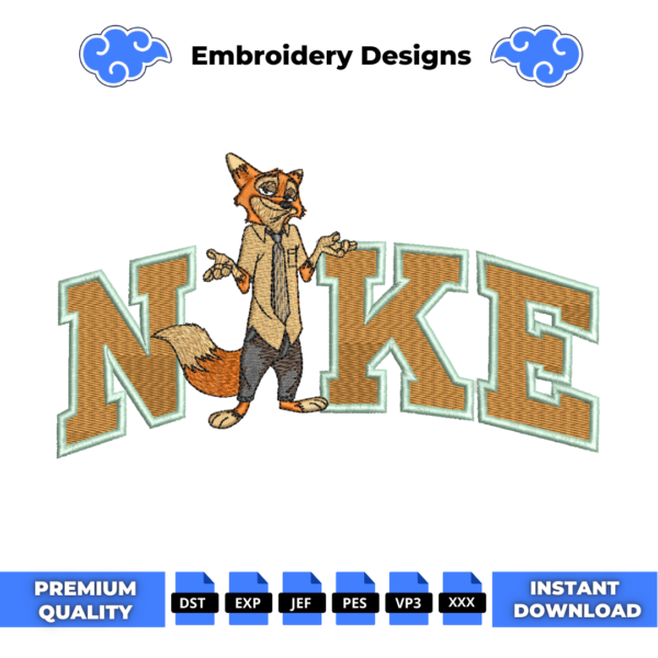 Nick Wilde Embroidery Design