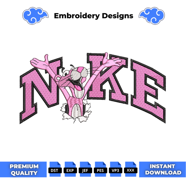 Pink Panther Embroidery Design
