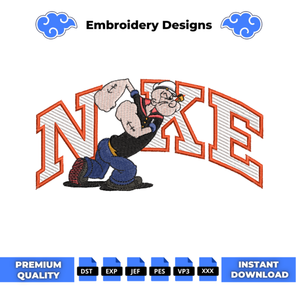 Popeye Embroidery Design