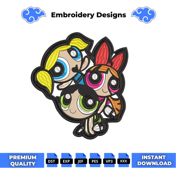 Powerpuff Girls Embroidery Design