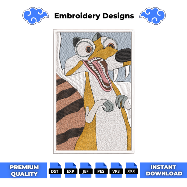 Scrat Ice Age Embroidery Design
