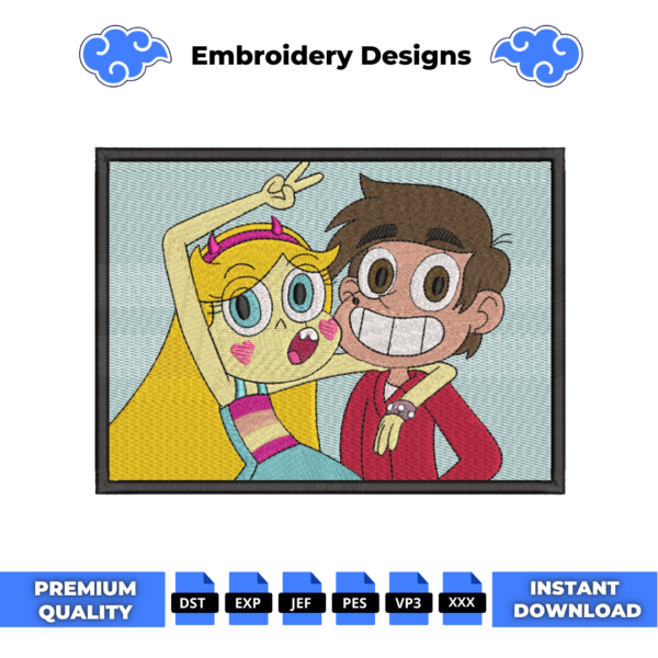 Star and Marco Embroidery Design