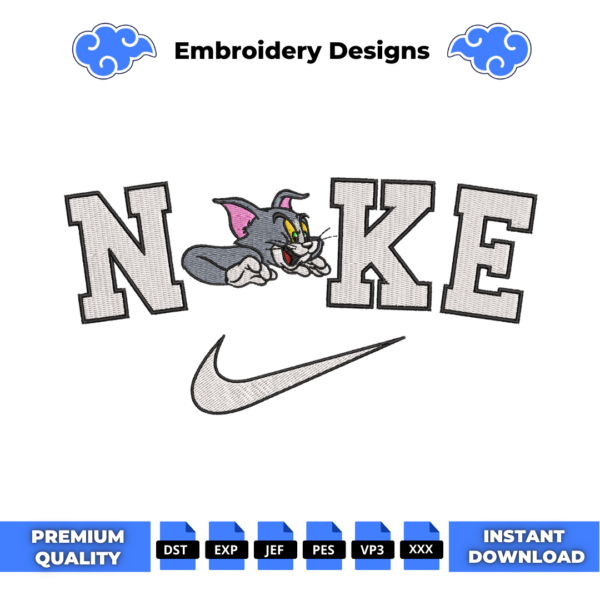 Tom Swoosh Embroidery Design