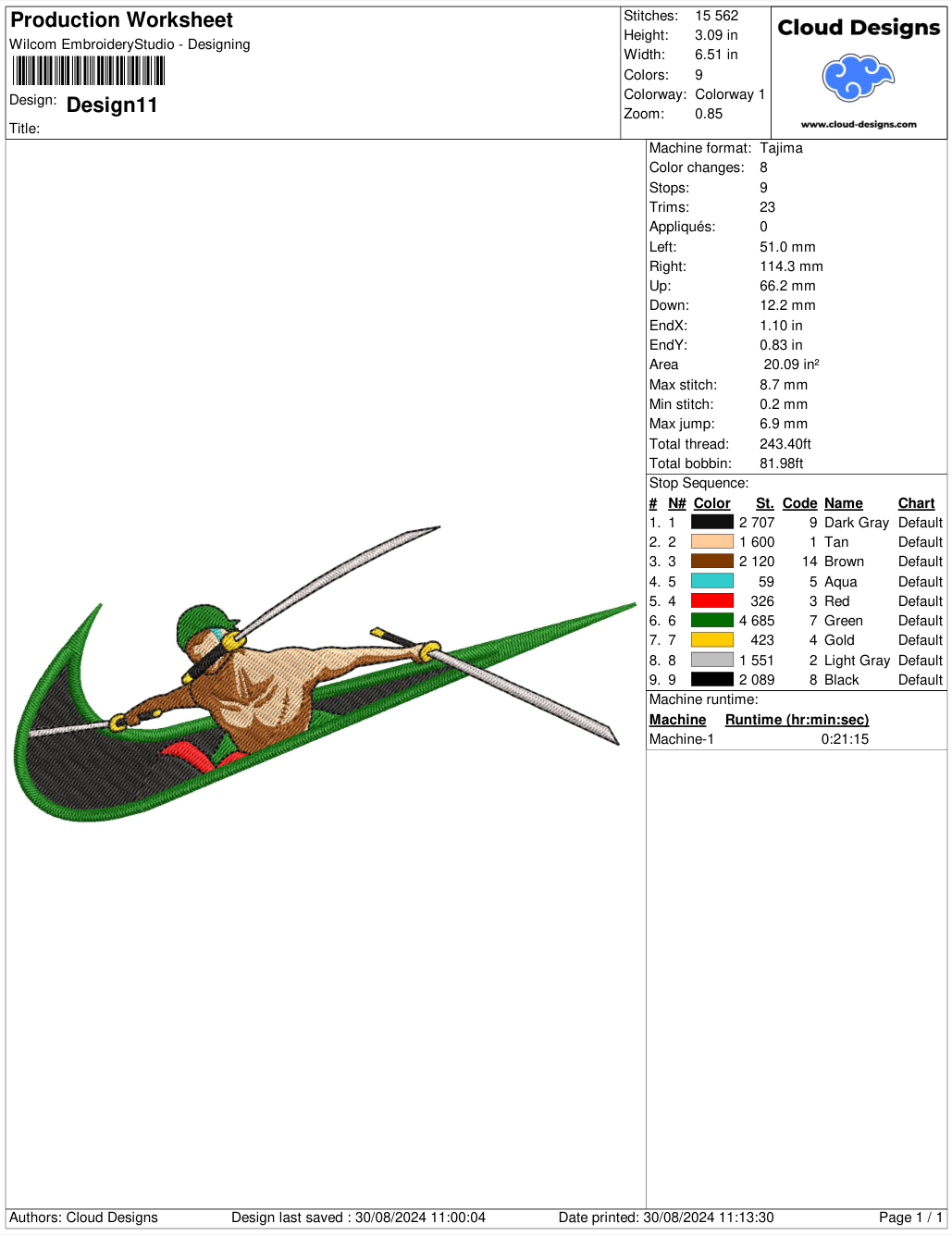 Example of Color Chart