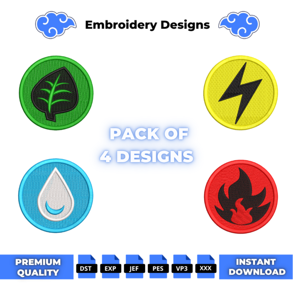 Bundle Pokemon Energy Embroidery Designs