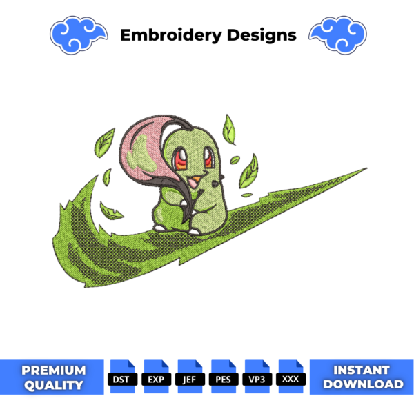 Chikorita Embroidery Design
