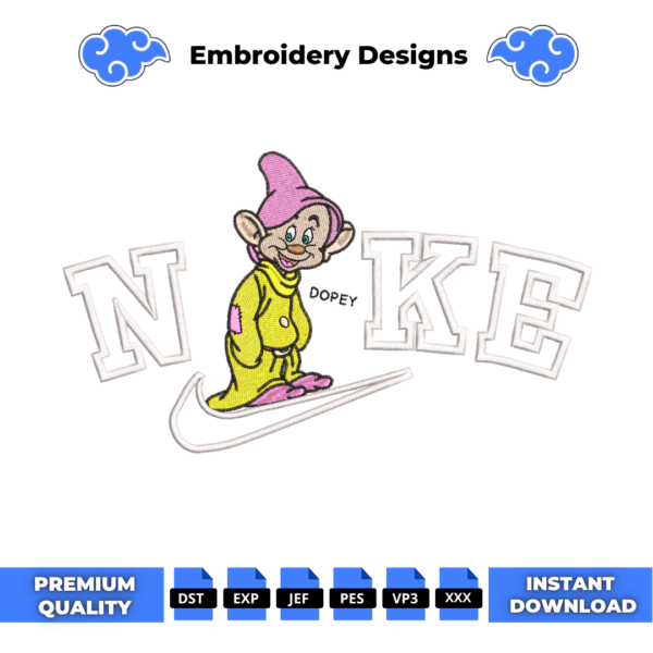 Dopey Swoosh Embroidery Design