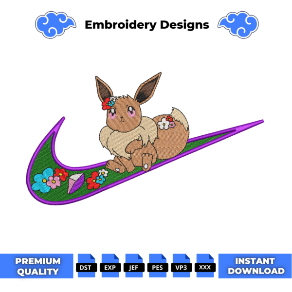 Eevee Swoosh Embroidery Design
