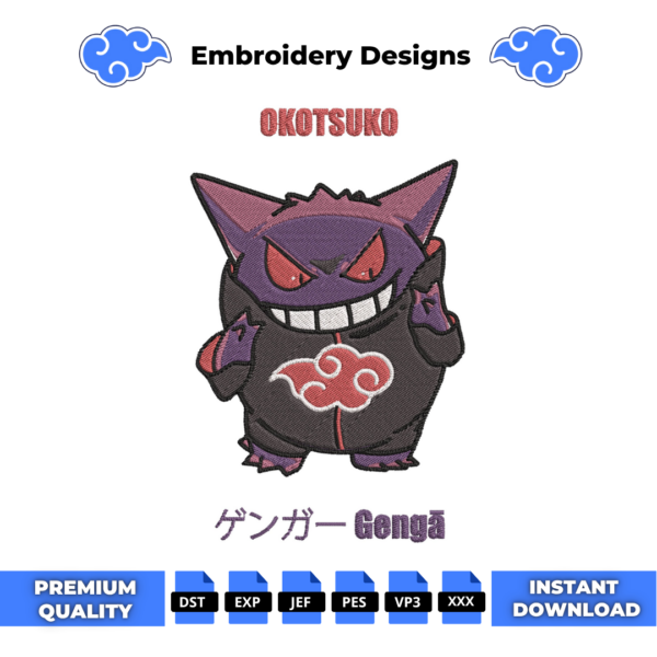 Gengar Naruto Embroidery Design