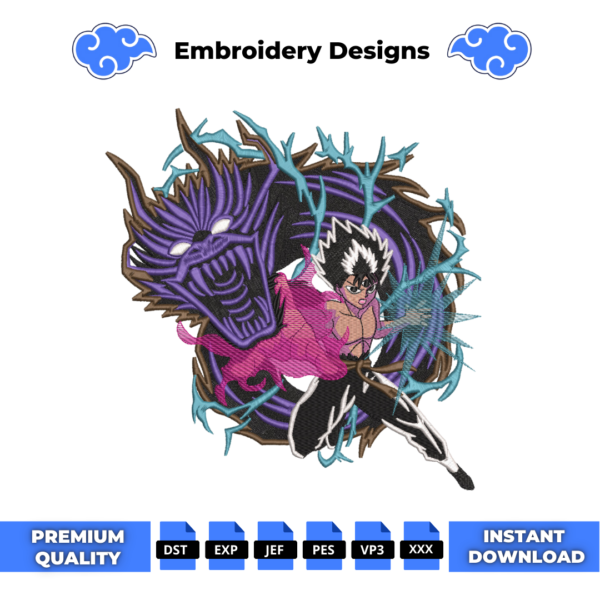 Hiei Yuyu Hakusho Embroidery Design
