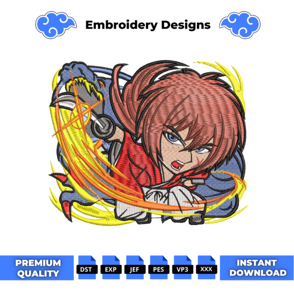 Himura Kenshin Power Embroidery Design