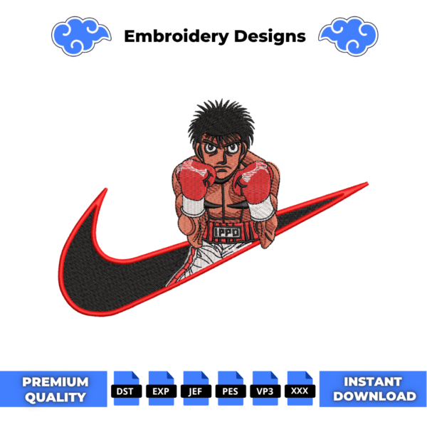 Ippo Swoosh Embroidery Design