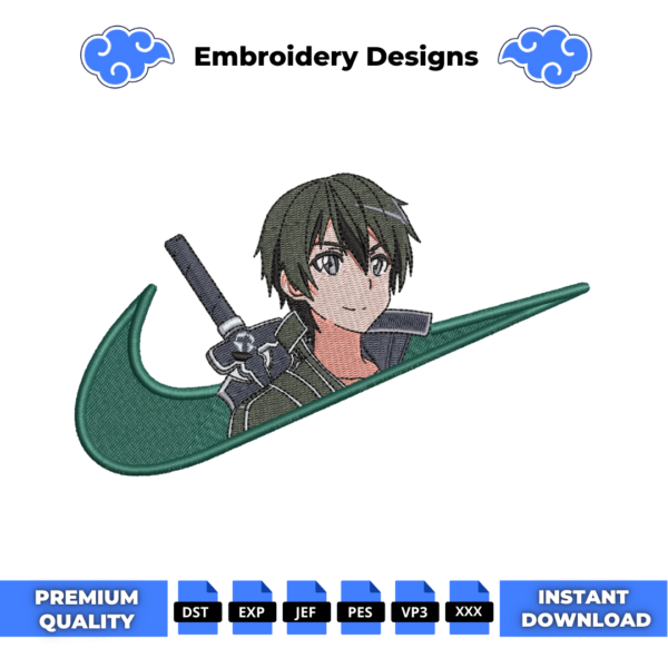 Kirigaya Kazuto Swoosh Embroidery Design